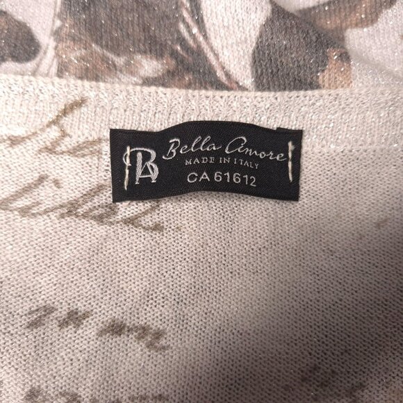 Bella Amore Floral Print XL Sweater Made In Italy Lightweight Knit Pullover - Picture 6 of 7
